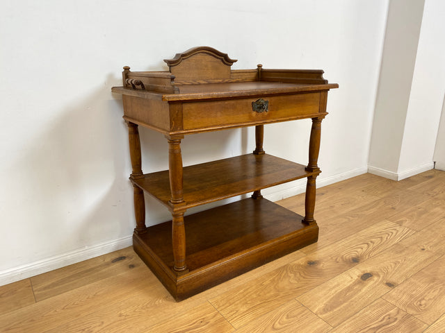 WMK # Sehr gut erhaltene nordische antike Anrichte, Vollholz, mit Schublade & Ablagen # Beistelltisch Holztisch Küchenschrank Küchenregal Geschirrschrank Kommode Konsole Flurkommode Jugendstil Vintage