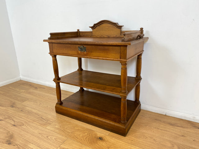 WMK # Sehr gut erhaltene nordische antike Anrichte, Vollholz, mit Schublade & Ablagen # Beistelltisch Holztisch Küchenschrank Küchenregal Geschirrschrank Kommode Konsole Flurkommode Jugendstil Vintage