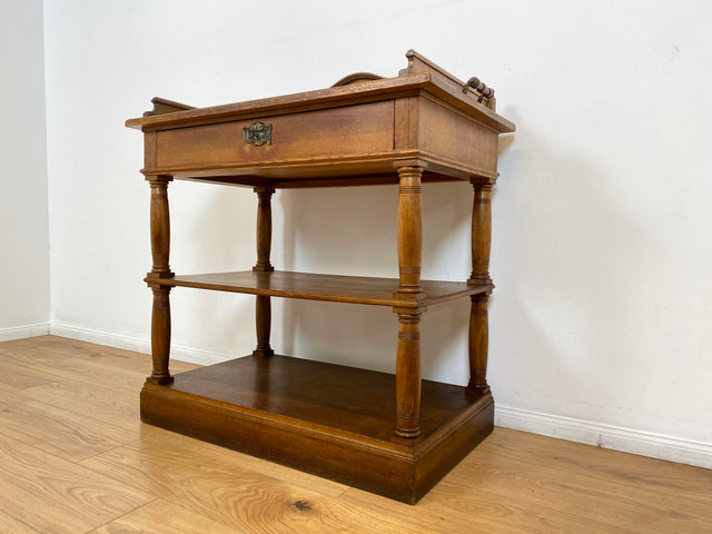 WMK # Sehr gut erhaltene nordische antike Anrichte, Vollholz, mit Schublade & Ablagen # Beistelltisch Holztisch Küchenschrank Küchenregal Geschirrschrank Kommode Konsole Flurkommode Jugendstil Vintage