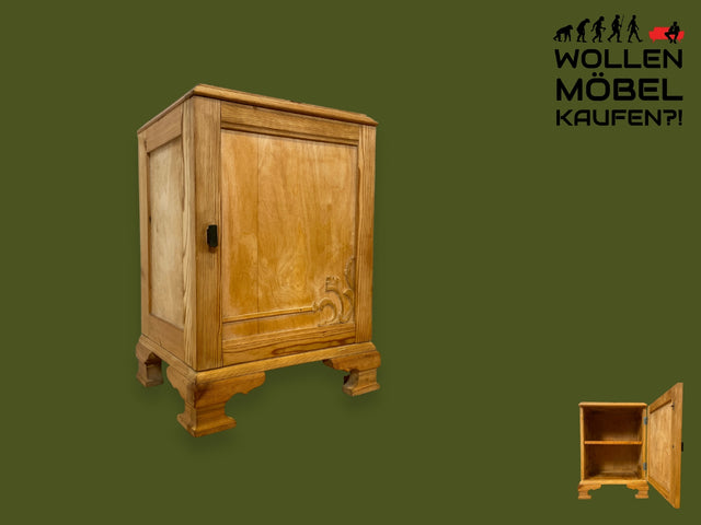 WMK I Wunderschöne kleine nordische antike Kommode aus vollem Holz I Schrank Schränkchen Flurkommode Ablage Nachttisch Nachtschrank Nachtkommode Jugendstil Art Deco Vintage I Berlin Wolfsburg Bayern
