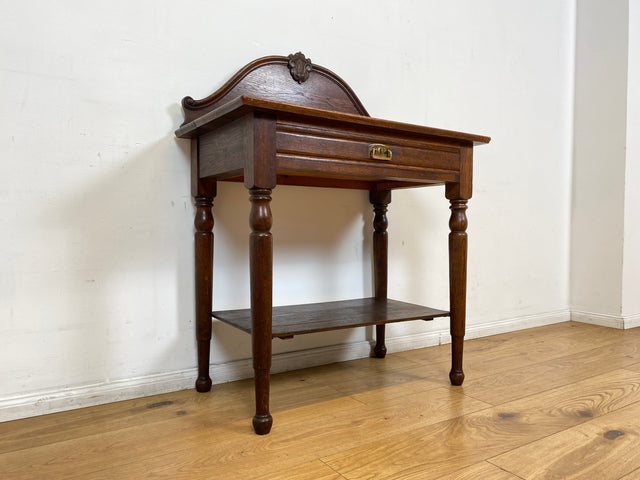 WMK I Wunderschöner nordischer antiker Konsolentisch aus Eichenholz mit Schublade & Ablage I Kommode Konsole Tisch Küchenschrank Küchenregal Anrichte Jugendstil Gründerzeit Vintage Berlin Kiel Dresden