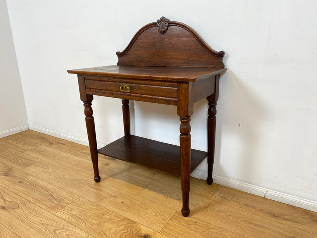 WMK I Wunderschöner nordischer antiker Konsolentisch aus Eichenholz mit Schublade & Ablage I Kommode Konsole Tisch Küchenschrank Küchenregal Anrichte Jugendstil Gründerzeit Vintage Berlin Kiel Dresden