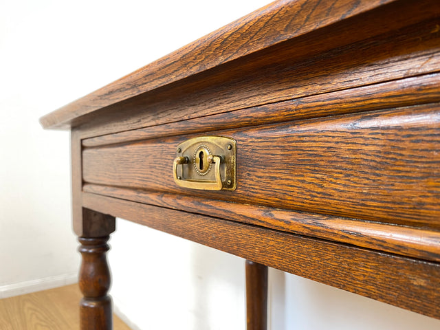 WMK I Wunderschöner nordischer antiker Konsolentisch aus Eichenholz mit Schublade & Ablage I Kommode Konsole Tisch Küchenschrank Küchenregal Anrichte Jugendstil Gründerzeit Vintage Berlin Kiel Dresden