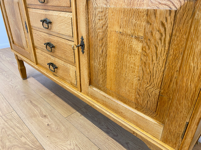 WMK # Hochwertiges & sehr gut erhaltenes nordisches Vintage Sideboard aus massivem Eichenholz in antikem Stil mit Schubladen # Schrank Kommode Wäschekommode Anrichte TV-Board Fernsehschrank Stilmöbel