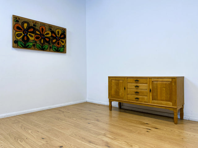 WMK # Hochwertiges & sehr gut erhaltenes nordisches Vintage Sideboard aus massivem Eichenholz in antikem Stil mit Schubladen # Schrank Kommode Wäschekommode Anrichte TV-Board Fernsehschrank Stilmöbel
