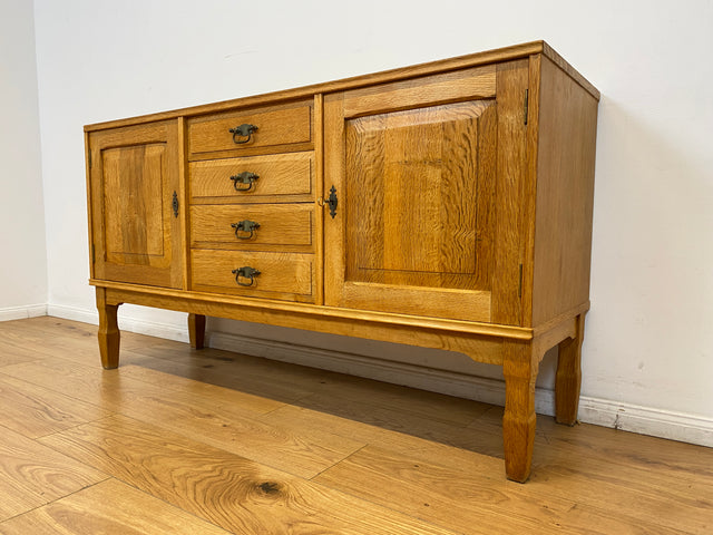 WMK # Hochwertiges & sehr gut erhaltenes nordisches Vintage Sideboard aus massivem Eichenholz in antikem Stil mit Schubladen # Schrank Kommode Wäschekommode Anrichte TV-Board Fernsehschrank Stilmöbel