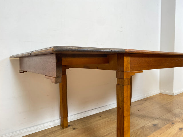 WMK I Sehr schöner und robuster dänischer antiker Esstisch aus massiver Eiche, ausziehbar I Ausziehtisch Holztisch Esszimmertisch Küchentisch Dining Table Jugendstil Vintage Berlin Karlsruhe Hessen