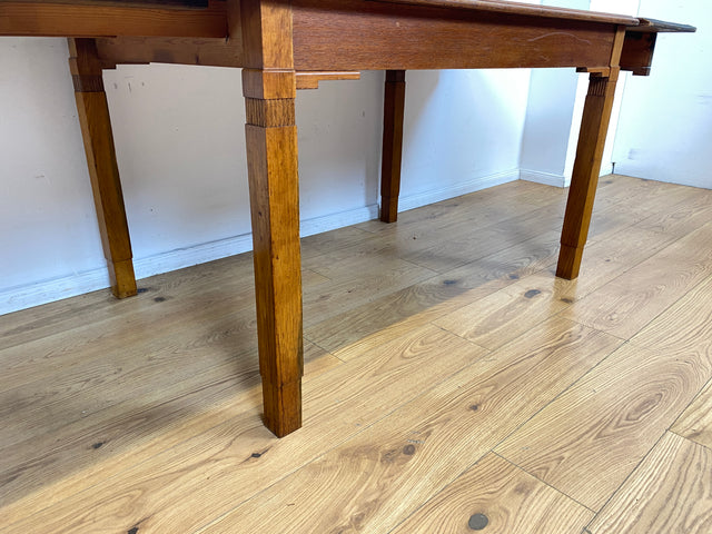 WMK I Sehr schöner und robuster dänischer antiker Esstisch aus massiver Eiche, ausziehbar I Ausziehtisch Holztisch Esszimmertisch Küchentisch Dining Table Jugendstil Vintage Berlin Karlsruhe Hessen