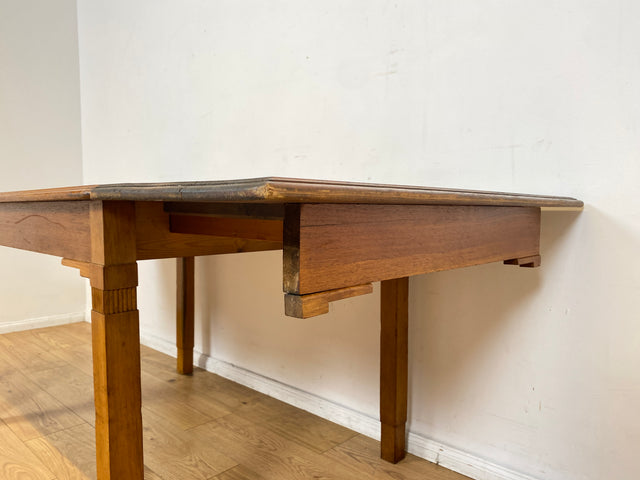 WMK I Sehr schöner und robuster dänischer antiker Esstisch aus massiver Eiche, ausziehbar I Ausziehtisch Holztisch Esszimmertisch Küchentisch Dining Table Jugendstil Vintage Berlin Karlsruhe Hessen