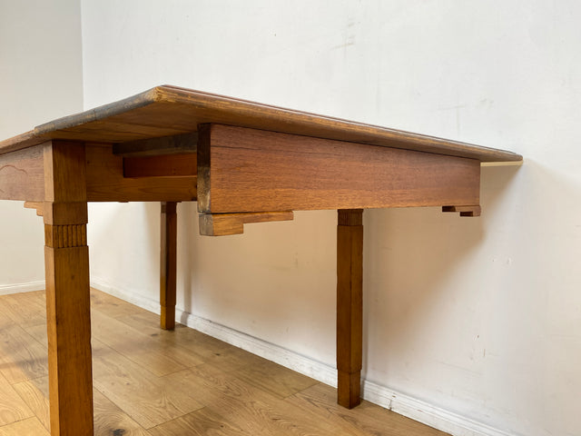 WMK I Sehr schöner und robuster dänischer antiker Esstisch aus massiver Eiche, ausziehbar I Ausziehtisch Holztisch Esszimmertisch Küchentisch Dining Table Jugendstil Vintage Berlin Karlsruhe Hessen