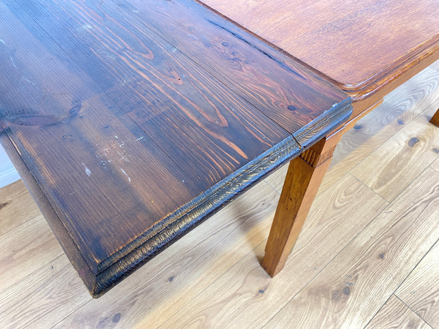 WMK I Sehr schöner und robuster dänischer antiker Esstisch aus massiver Eiche, ausziehbar I Ausziehtisch Holztisch Esszimmertisch Küchentisch Dining Table Jugendstil Vintage Berlin Karlsruhe Hessen