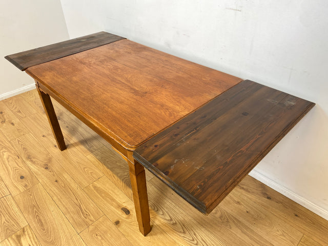 WMK I Sehr schöner und robuster dänischer antiker Esstisch aus massiver Eiche, ausziehbar I Ausziehtisch Holztisch Esszimmertisch Küchentisch Dining Table Jugendstil Vintage Berlin Karlsruhe Hessen