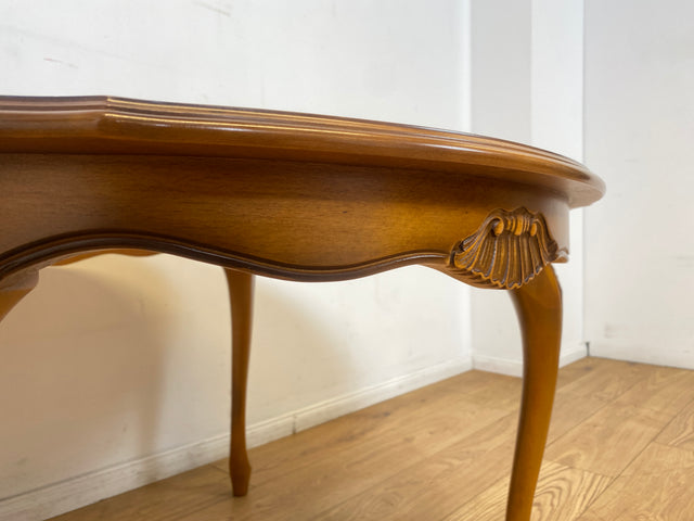WMK I Versand 85€ I Eleganter runder Stilmöbel Couchtisch im Stil von Louis XV mit Cabriole-Beinen