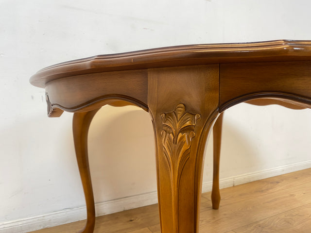 WMK I Versand 85€ I Eleganter runder Stilmöbel Couchtisch im Stil von Louis XV mit Cabriole-Beinen