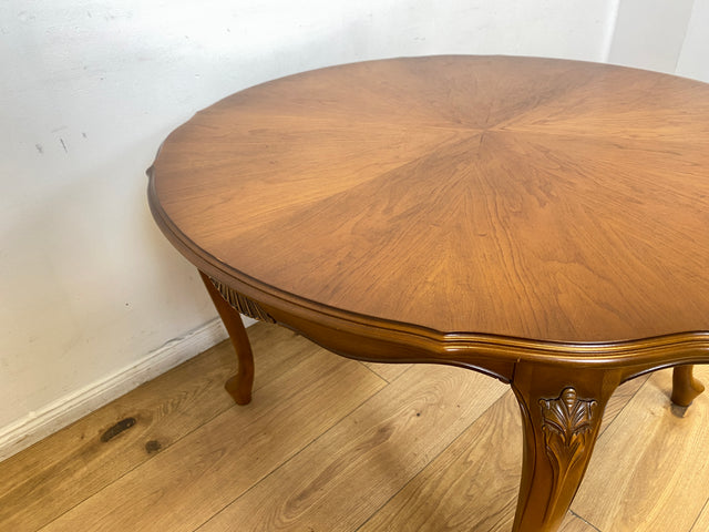 WMK I Versand 85€ I Eleganter runder Stilmöbel Couchtisch im Stil von Louis XV mit Cabriole-Beinen