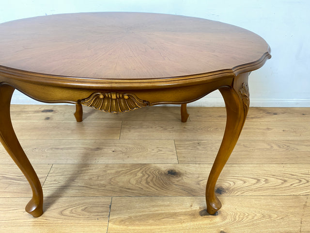 WMK I Versand 85€ I Eleganter runder Stilmöbel Couchtisch im Stil von Louis XV mit Cabriole-Beinen