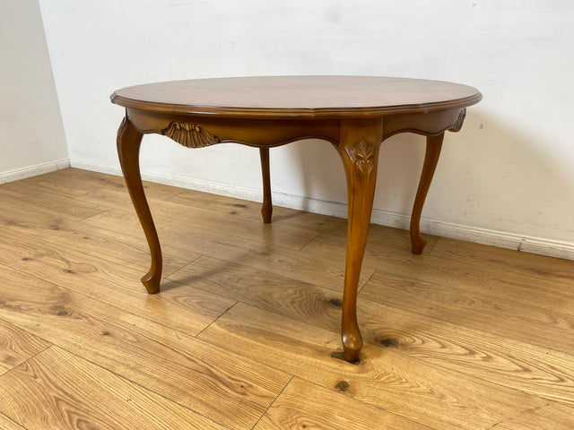 WMK I Versand 85€ I Eleganter runder Stilmöbel Couchtisch im Stil von Louis XV mit Cabriole-Beinen
