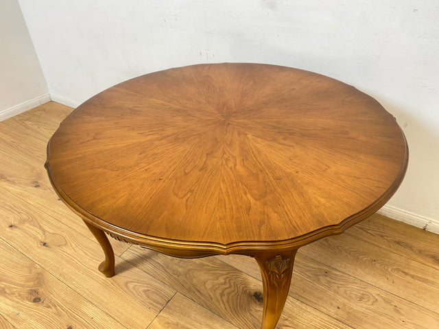 WMK I Versand 85€ I Eleganter runder Stilmöbel Couchtisch im Stil von Louis XV mit Cabriole-Beinen