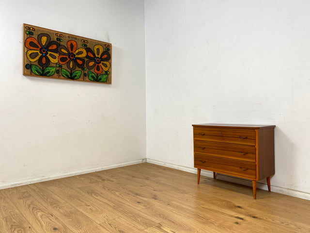 WMK Stilvolle & hochwertige skandinavische Kommode aus vollem Holz in sehr gutem Zustand, mit Schubladen & tollen Messinggriffen # Kommode Sideboard Wäschekommode Schubladenkommode Mid-Century Vintage