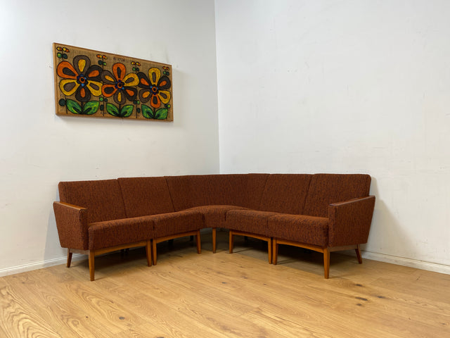 WMK Schickes modulares Mid-Century Ecksofa mit dezentem Originalbezug und bequemen Federkernsitzen # Eckcouch Eckbank Küchenbank  Modularsofa Modularcouch Couch Sofa Sitzgarnitur Vintage Retro 60er