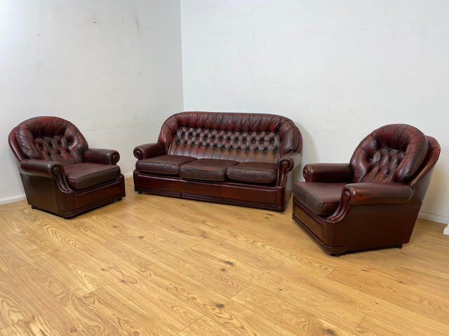 WMK 1/2 Hochwertiger, gemütlicher & sehr gut erhaltener original englischer Ledersessel von Pendragon in weichem gestepptem Echtleder Bezug # Sessel Lesesessel Sitzgarnitur Chesterfield Leder Vintage