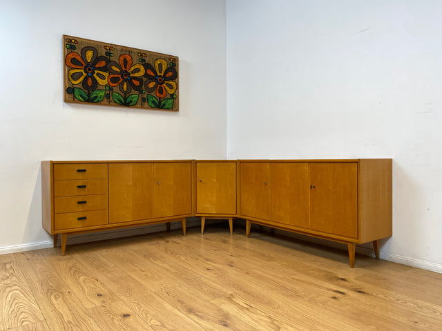 WMK I Versand 85€ I Stilvolles helles Mid-Century Sideboard aus 1965 von VEB Südthüringer Möbelwerken Themar I Kommode Schrank Anrichte TV Bank Lowboard Cabinet 60er Vintage DDR Berlin Bochum Leipzig