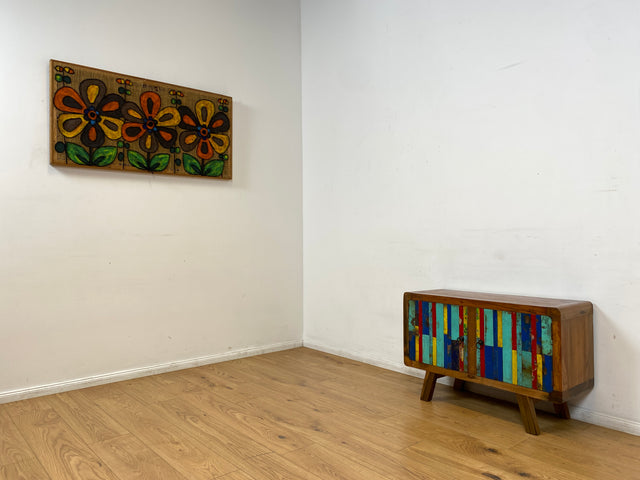 Boatwood by WMK I Detailreiche Kommode aus altem Bootsholz I handgefertigtes Unikat aus massivem Teakholz I Sideboard TV Lowboard TV-Bank Flurkommode Schuhschrank Bootsmöbel Berlin Rostock Stettin