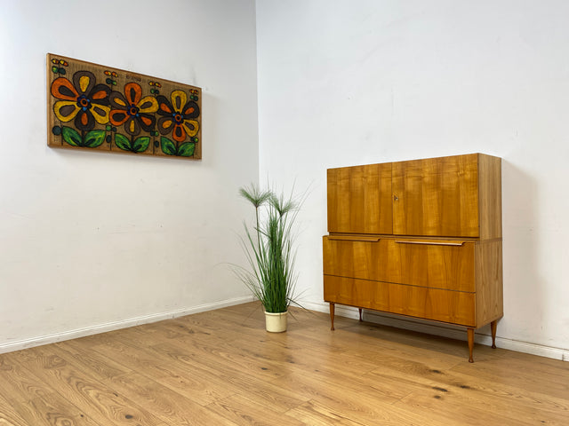 WMK Schöner & gut erhaltener Mid-Century Highboard in Esche aus 1966 von VEB Bad Liebenwerda, baugleich mit VEB Hellerau # Schrank Wäscheschrank Wäschekommode Sideboard Kommode 60er DDR Vintage Retro