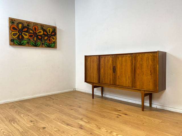 WMK Stilvolles original Danish Design Sideboard von Farso Møbelfabrik in Palisander mit Schiebetüren & Barschrank # Schrank skandinavisches Highboard Bar Barkommode Rosewood Mid-Century Vintage 60er