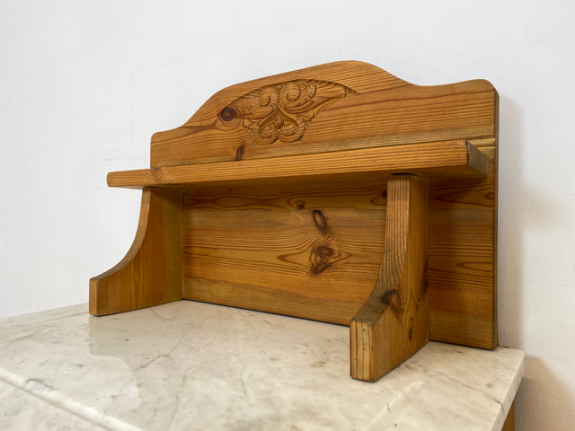 WMK # Sehr schöne und gut erhaltene skandinavische antike Kommode aus vollem Holz mit Aufsatz & Marmor Auflage # Schrank Waschtisch Weichholzkommode Marmorkommode Flurkommode Jugendstil Vintage Berlin