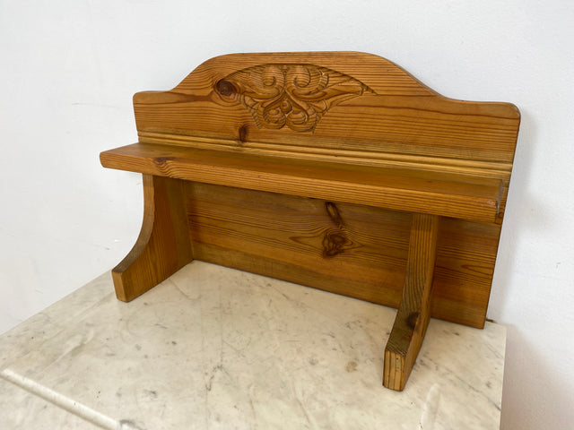 WMK # Sehr schöne und gut erhaltene skandinavische antike Kommode aus vollem Holz mit Aufsatz & Marmor Auflage # Schrank Waschtisch Weichholzkommode Marmorkommode Flurkommode Jugendstil Vintage Berlin