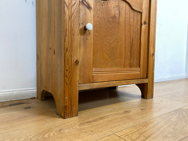WMK # Sehr schöne und gut erhaltene skandinavische antike Kommode aus vollem Holz mit Aufsatz & Marmor Auflage # Schrank Waschtisch Weichholzkommode Marmorkommode Flurkommode Jugendstil Vintage Berlin