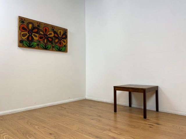 WMK Stilvoller & sehr gut erhaltener skandinavischer Couchtisch in Palisander mit kunstvoll gestalteten Fliesen # Wohnzimmertisch Fliesentisch Coffee Table Danish Design Mid-Century Vintage 60er 70er