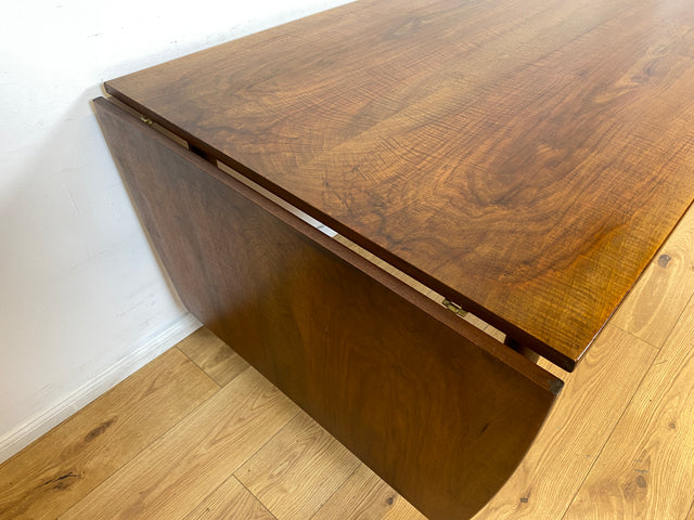 WMK I Eleganter skandinavischer Drop Leaf Esszimmertisch in Nussbaum mit hochklappbaren Erweiterungen I Esstisch Holztisch Tisch Küchentisch Dining Table Vintage 50er 60er Berlin Heidelberg München