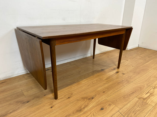 WMK I Eleganter skandinavischer Drop Leaf Esszimmertisch in Nussbaum mit hochklappbaren Erweiterungen I Esstisch Holztisch Tisch Küchentisch Dining Table Vintage 50er 60er Berlin Heidelberg München