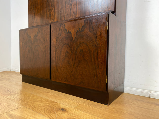 WMK I Stilvoller skandinavischer Mid-Century Designer Schreibschrank by Omann Junior in Palisander I Sekretär Bücherregal Regal Highboard Sideboard Schrank Schreibtisch Rosewood Danish Design Vintage