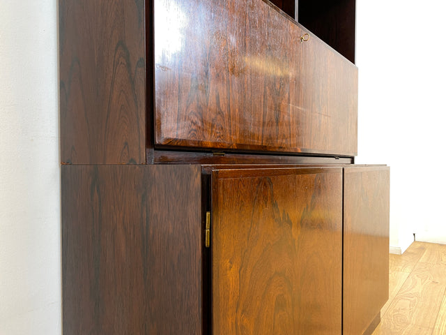 WMK I Stilvoller skandinavischer Mid-Century Designer Schreibschrank by Omann Junior in Palisander I Sekretär Bücherregal Regal Highboard Sideboard Schrank Schreibtisch Rosewood Danish Design Vintage