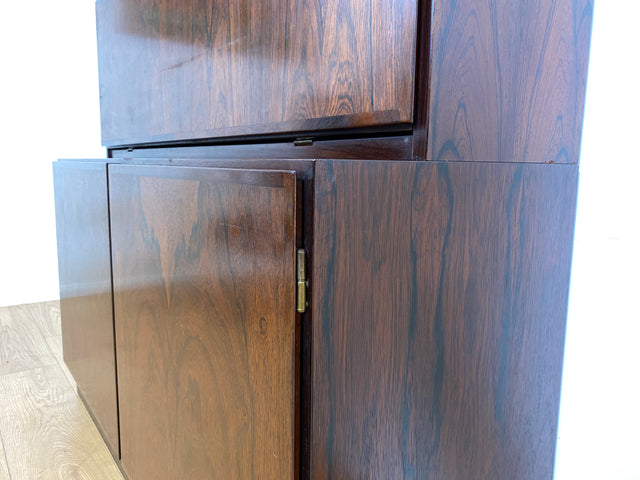 WMK I Stilvoller skandinavischer Mid-Century Designer Schreibschrank by Omann Junior in Palisander I Sekretär Bücherregal Regal Highboard Sideboard Schrank Schreibtisch Rosewood Danish Design Vintage