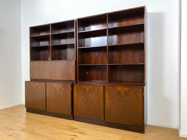 WMK I Stilvoller skandinavischer Mid-Century Designer Schreibschrank by Omann Junior in Palisander I Sekretär Bücherregal Regal Highboard Sideboard Schrank Schreibtisch Rosewood Danish Design Vintage