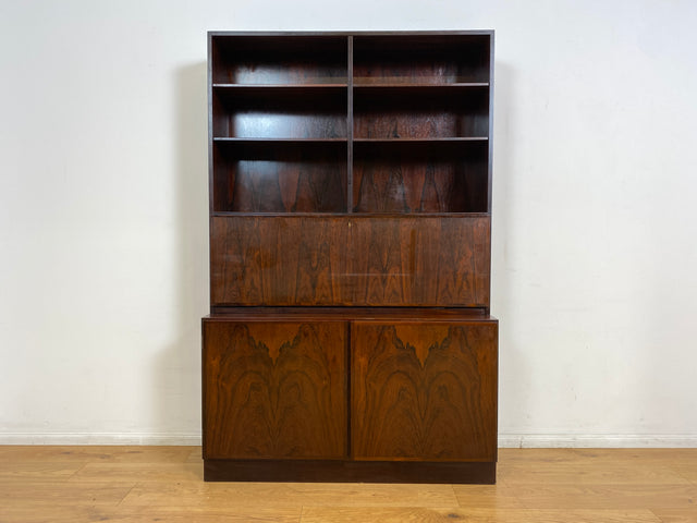 WMK I Stilvoller skandinavischer Mid-Century Designer Schreibschrank by Omann Junior in Palisander I Sekretär Bücherregal Regal Highboard Sideboard Schrank Schreibtisch Rosewood Danish Design Vintage