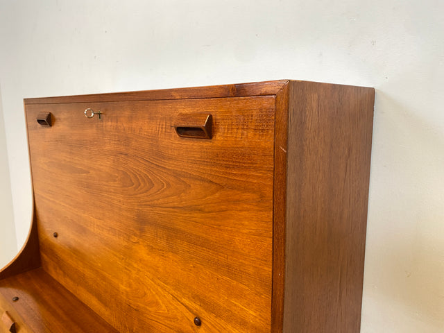 WMK I Seltener skandinavischer Mid-Century Designer Sekretär von Børge Mogensen , Vollholz in Teak I Schreibschrank Schreibtisch Desk Kommode Danish Design Vintage Teakholz Berlin Dresden München