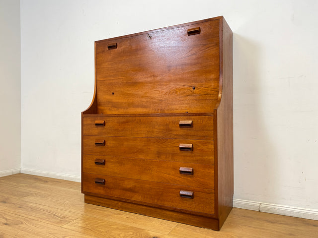 WMK I Seltener skandinavischer Mid-Century Designer Sekretär von Børge Mogensen , Vollholz in Teak I Schreibschrank Schreibtisch Desk Kommode Danish Design Vintage Teakholz Berlin Dresden München