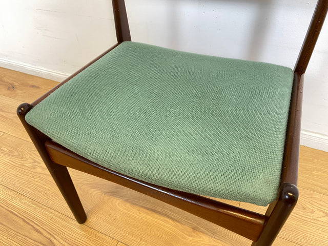 WMK I Eleganter skandinavischer Mid-Century Designer Stuhl von Poul Volther für Frem Rojle aus Palisander mit mint grünem Bezug I Esszimmerstuhl Holzstuhl Chair Danish Design Vintage Berlin Jena Bonn