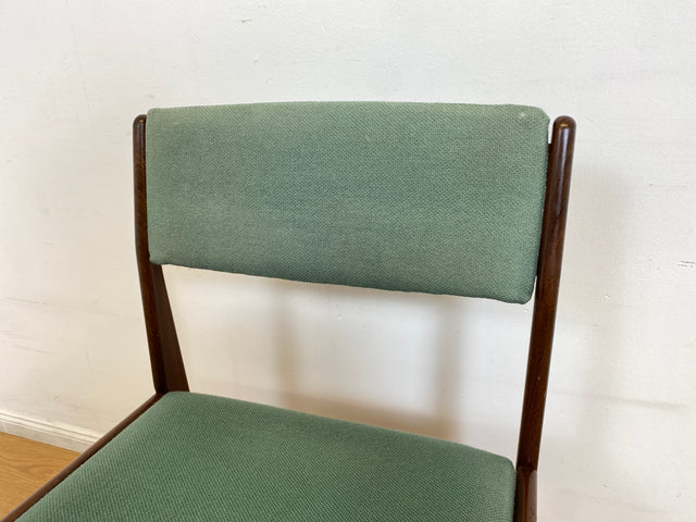 WMK I Eleganter skandinavischer Mid-Century Designer Stuhl von Poul Volther für Frem Rojle aus Palisander mit mint grünem Bezug I Esszimmerstuhl Holzstuhl Chair Danish Design Vintage Berlin Jena Bonn