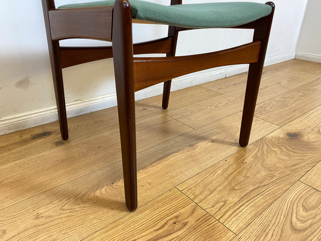 WMK I Eleganter skandinavischer Mid-Century Designer Stuhl von Poul Volther für Frem Rojle aus Palisander mit mint grünem Bezug I Esszimmerstuhl Holzstuhl Chair Danish Design Vintage Berlin Jena Bonn