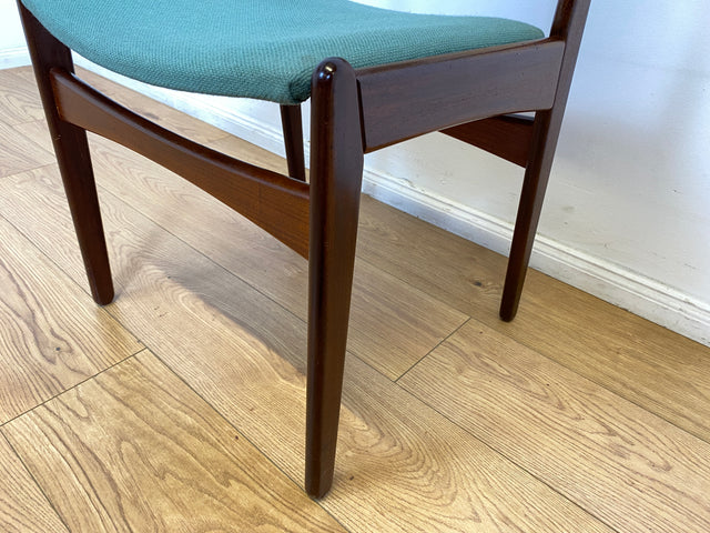 WMK I Eleganter skandinavischer Mid-Century Designer Stuhl von Poul Volther für Frem Rojle aus Palisander mit mint grünem Bezug I Esszimmerstuhl Holzstuhl Chair Danish Design Vintage Berlin Jena Bonn