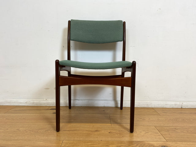 WMK I Eleganter skandinavischer Mid-Century Designer Stuhl von Poul Volther für Frem Rojle aus Palisander mit mint grünem Bezug I Esszimmerstuhl Holzstuhl Chair Danish Design Vintage Berlin Jena Bonn