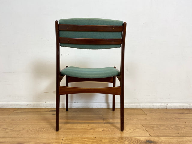 WMK I Eleganter skandinavischer Mid-Century Designer Stuhl von Poul Volther für Frem Rojle aus Palisander mit mint grünem Bezug I Esszimmerstuhl Holzstuhl Chair Danish Design Vintage Berlin Jena Bonn