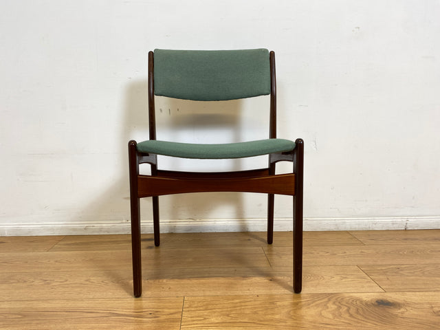 WMK I Eleganter skandinavischer Mid-Century Designer Stuhl von Poul Volther für Frem Rojle aus Palisander mit mint grünem Bezug I Esszimmerstuhl Holzstuhl Chair Danish Design Vintage Berlin Jena Bonn
