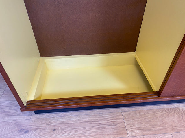 WMK # Stilvoller skandinavischer Mid-Century Kleiderschrank in Teakholz mit Aufsatz & Schiebetüren # Schrank Schlafzimmerschrank Wäscheschrank Wardrobe Danish Design Vintage Teak Berlin Hamburg Köln